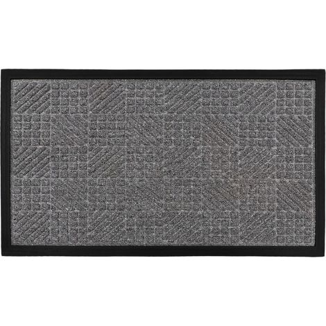 Firth Tile Rubber Backed Doormat, 40x70cm, Grey