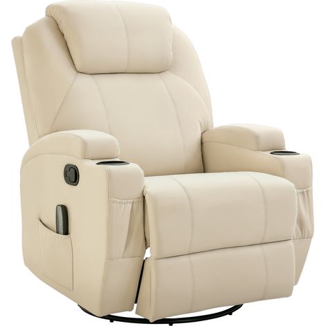 Fauteuil relaxation massant GAUTYER crème (1/5)