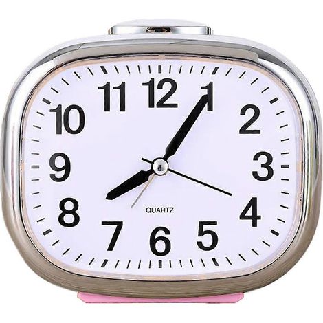 Réveil veilleuse silencieux, réveil enfant simple, réveil multifonction rose (1/5)