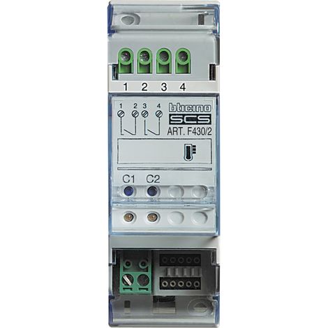 Actionneur modulaire 2 relais indépendants gestion de température MyHOMEUp 2 modules BTICINO F430/2 (1/2)