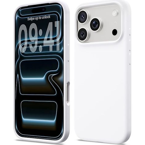 Coque en silicone liquide compatible avec l'iPhone 17 Pro, coque souple antichoc, protection intégrale, noir (1/5)