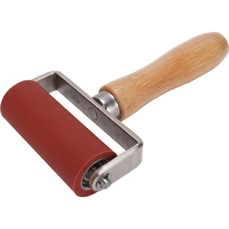 SJLERST Rouleau Presseur en Silicone Haute Température 260°C – Double Roulement Antidéviation – Poignée Bois Ergonomique – Pour Soudage PVC, Bâches & Membranes d'Étanchéité (1/5)