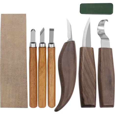 Ciseaux à Bois,9 Outils Sculpture sur Bois, Kit Sculpture Bois avec 3Couteau Sculpture Boisp , boîte de rangement (1/5)