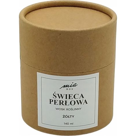 Perlenkerze, 140 ml, Pflanzenwachs, gelb
