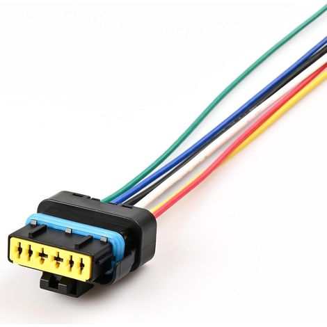 Rear Light Wiring Harness Connector, 11" Female 6 Pin Harness Connector Plug, Wired Connector Cable Compatible with Clio MK3, Clio 3 Phase 1/2, Nissan Micra K12 (1/5)