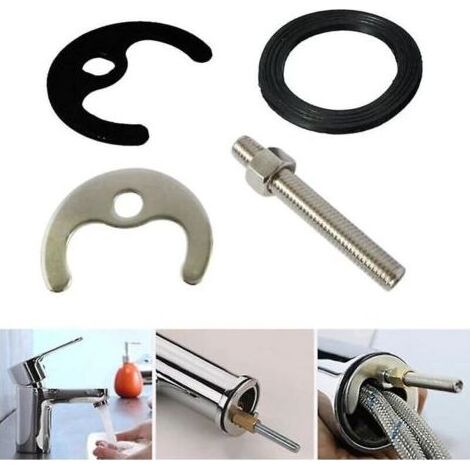 FENOPLASTICAKit de fixation pour robinet mitigeur monobloc d’évier – 1 ensemble complet avec boulons et rondelles (trou unique), acier inoxydable (1/5)