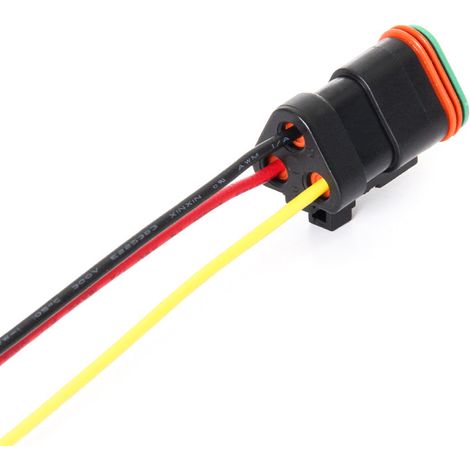 Connecteur automobile domestique de type Dechi DT04-2P-E005/DT06-3S-E005 avec fiche plate noire (1/3)