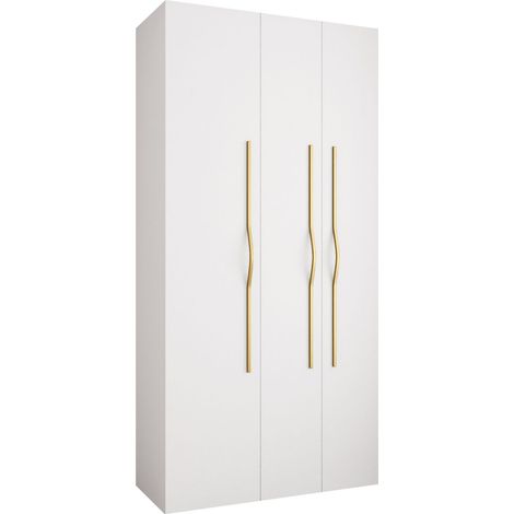 Armoire Hartford 563, Blanc, 246x120x42cm, Portes d'armoire: Avec des charnières, Nombre d'étagères: 6