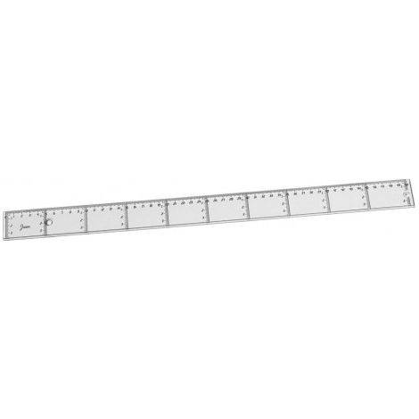 REGLA PLANA TRANSPARENTE EN PLASTICO INYECTADO GRADUADO Y BISELADO 50 CM. FAIBO 41150