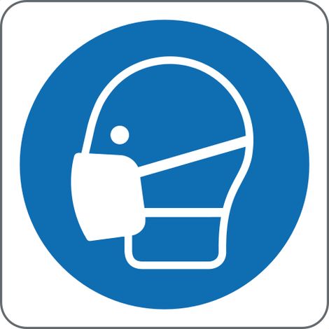 Panneau masque obligatoire ISO 7010 M016 - Materiel: PVC - Taille: 270x270mm