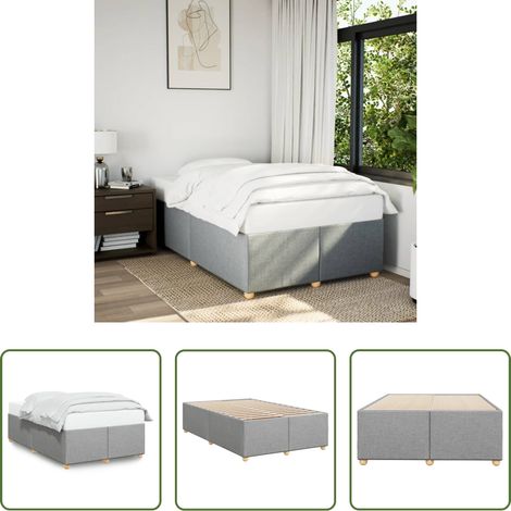 Sommeil - Cadre de lit sans matelas gris clair 120x200 cm tissu (1/5)