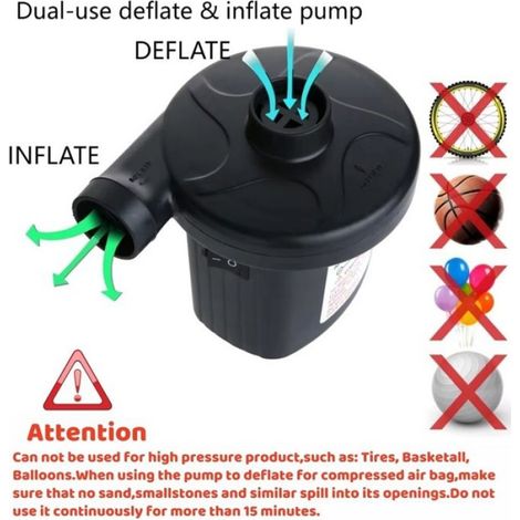 Pompe à Air Électrique 50 W avec 3 Buses pour Sous Vide, Pompe Gonflable Électrique pour Pneumatique, Lit, Bouée, Prise UE (1/5)