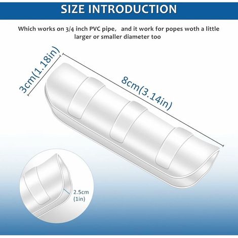 30 PCS Blanc Jardin Batiments Tube Clip, White Clamps Garden Farm Plastic Clamps, Clips en Plastique pour Serre Film Clip Tube Serrage Connecteur Kit, pour Serre Bannière Cadre Abris 25mm (1/5)