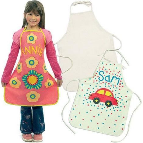 Tablier Enfant - Tissu Coton Mixte - Longueur 71 Cm - Ajustable Par Lanières - Pour Activités Créatives - Lot De 2 (1/4)