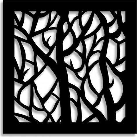 FORESTA - Pannello in PVC traforato - PARASOLE - spessore 1cm - Colore: nero - Misura: 98x98 cm