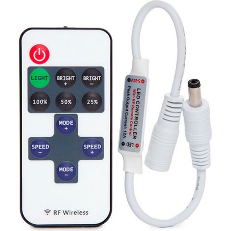 Dimmer Mini Striscia LED Telecomando 5-24VDC ► 30/144W