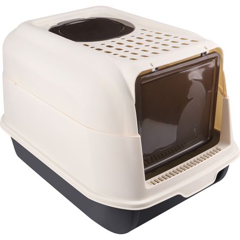 Haloyo – Bac à litière fermé pour chat – Anti-odeur – Dimensions 36 x 51 x 34 cm – Matériau PP – Conception pliable et facile à nettoyer (1/5)