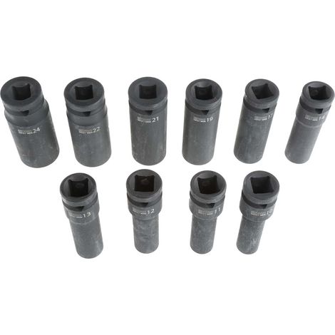 Jeu de douilles à choc Hexagonal, 10 24mm Carré 1/2 pouce ( Prix pour 1 Jeu ) (1/3)