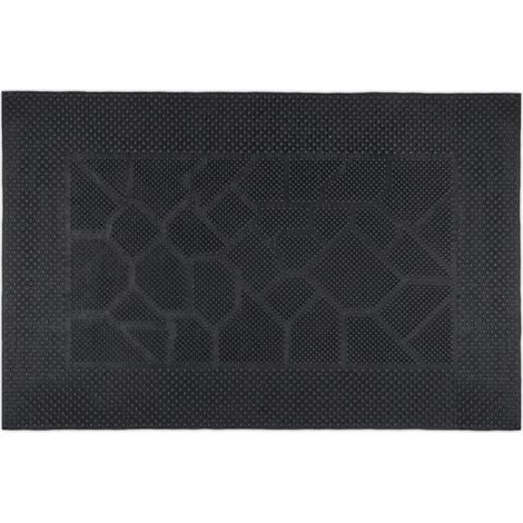 Relaxdays Paillasson caoutchouc, 40 x 60 cm, antidérapant, résistant, caillebotis extérieur, tapis entrée, picots, noir (1/5)