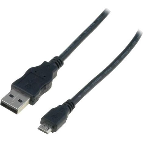 Cable- USB 2.0- USB A prise.USB B micro prise- nickele- 1.8m