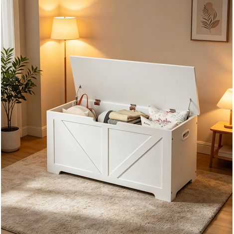 Mobile contenitore da ingresso in legno bianco OKMYHOME (1/5)
