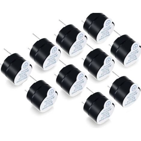 10 Stück schwarze elektronische Summer, aktive 5V-Gleichstromsummer, lang anhaltende piezoelektrische elektronische Summer (1/4)