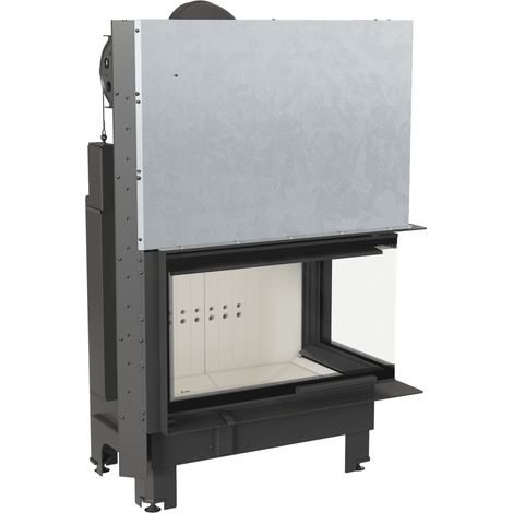 Kamineinsatz aus Stahl KRATKI MBO rechts 15 kW Ø 200 mit Schiebetür (1/5)