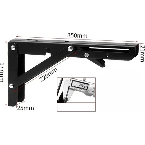 (14 pouces - Blanc) 2 supports triangulaires pliables en acier inoxydable pour étagère, support robuste, réglable, fixation murale, banc, table, quincaillerie pour meubles (1/5)