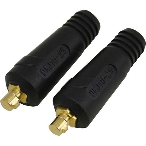 2pcs Welding Wire Panel Connector Set Quick Connect Dinse Style 200 Amp DKJ10-25 MUMU (1/4)