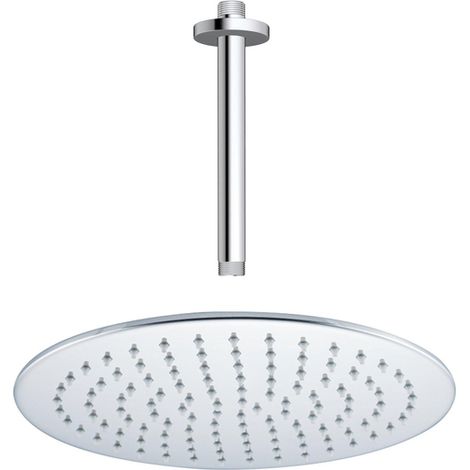 FugaFlow Eccelente Acces Douche de tête - 30cm - ronde - bras de plafond 20cm - chrome