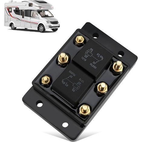 Relé para motor de lona o cabrestante, quitanieves, elevador - Módulo de relé delantero y trasero de seis terminales, 12 V CC, 80 A, todos los productos para camiones CH24452 5541100 (1/4)