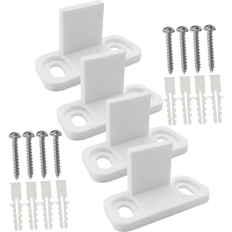 4 pièces Butée de rail pour porte coulissante, plastique, noir (1/5)