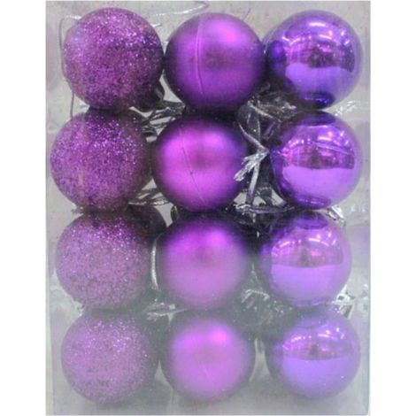 Boules De Noël - 24 Pièces - Diamètre 3 Cm - Décoration Arbre Sapin Fenêtres Cheminée Mur Guirlandes Intérieur Extérieur (1/3)