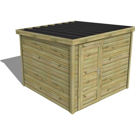 ABRI DE JARDIN bois traité 27mm, Essentiel, 2,6x2,6m, 7m2 (1/3)
