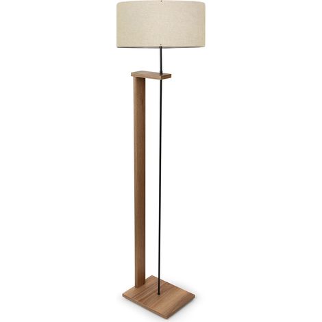 Lámpara de pie de madera, lámpara natural para salón. Lamp E 27 Max 40 W (1/2)