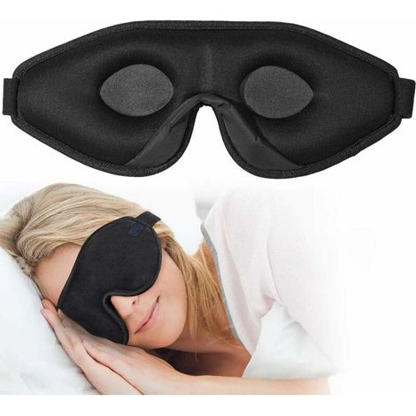 Masque de sommeil 3D en mousse de soie, bloque 100% lumière, bandeau réglable – DELKEVIC