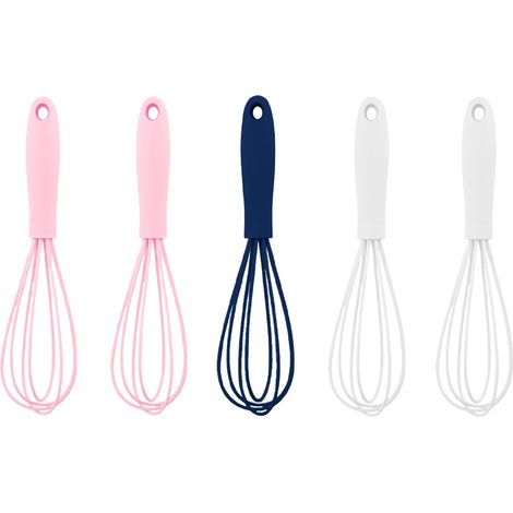 Mini Fouet En Silicone - Acier Inoxydable Qualité Alimentaire - Pour Petits Bols Et Sauces - Lot De 5 (1/5)
