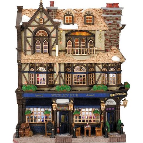 Lemax – Maison lumineuse Wesley Pub 4.5V – Décoration intérieure – Dimensions 21x8x25.3cm – Plastique – Ambiance chaleureuse