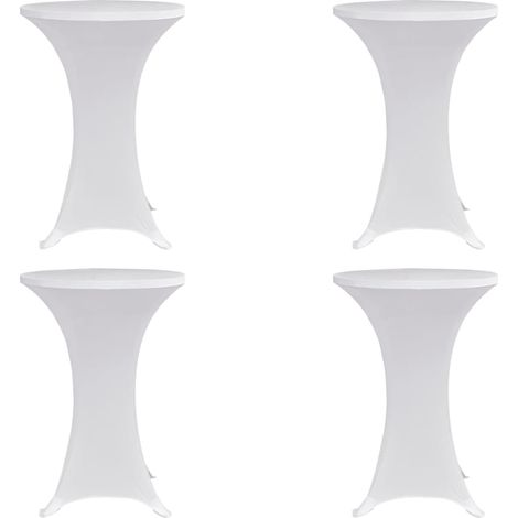 Stehtischhussen 4 Stk. Ø 80 cm Weiß Stretch