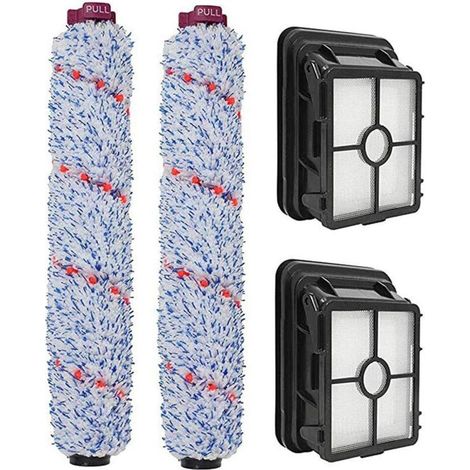 2 filtres de rechange pour nettoyant multi-surfaces lavables 3 en 1 Bissell Crosswave 1866 et 2 brosses à rouleaux multi-surfaces 1868 compatibles avec Bissell Crosswave 17132 série 1785 (pack combiné (1/4)