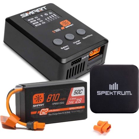Smart Powerstage Surface Bundle: 810mAh 2S 50C LiPo Battery (IC2) - S100 Charger - 65W Power Supply - Adapter