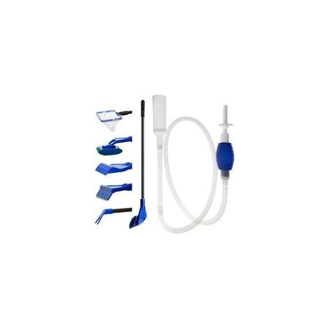 Kit de nettoyage d'aquarium 5 en 1 et nettoyeur de gravier pour aquarium - Pompe à siphon manuelle pour vider et remplacer votre eau en quelques minutes (1/5)