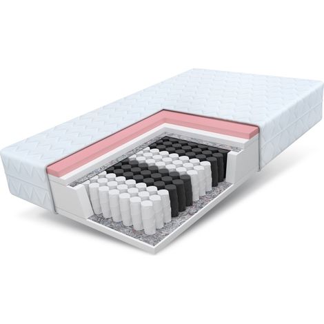 Matratze 180x200 Taschenfederkern Visco Memory 7 Zonen MEMORY 24 cm Bett H2 H3