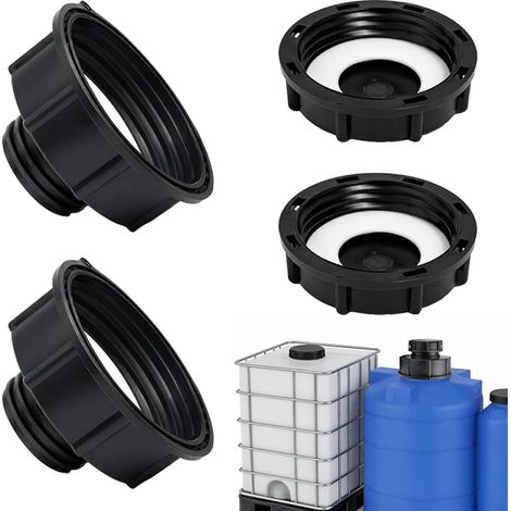 IBC Adapter S100 X8 to S60 X6 and Cap Cuv S60x6 for IBC Tank 1000ml, Barrel Valve, Watering Garden Tap Adapters Tools, S100x8 to S60x6 Reduction (1/5)