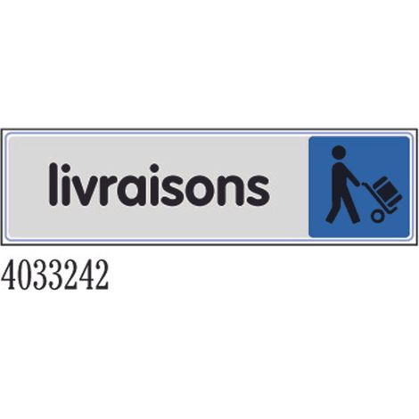 Plaque de porte Livraisons - couleur 170x45mm - 4033242