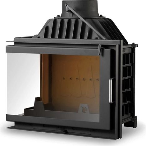 Insert cheminée Pierre - noir 13kW vitre à gauche (1/2)