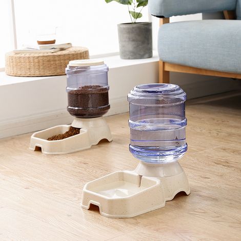Mangeoires automatiques pour animaux de compagnie, fontaine d'eau de grande capacité de 3,8 l, distributeur en plastique pour chiens, bols d'alimentation (1/5)