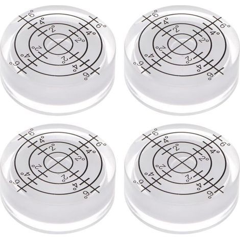 Purchasing Map Lot de 4 niveaux à bulle ronds 32 x 7 mm, mini marqueurs de niveau Bullseye ronds pour nivellement d'appareil photo, trépied, télescope, atelier, plateau tournant, blanc (1/5)