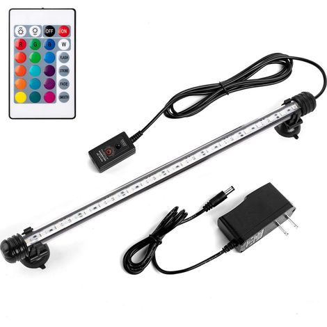 Lampe d'aquarium - Éclairage d'aquarium - Lampe LED à couleurs changeantes pour aquarium sous-marin - avec télécommande / Lampe LED colorée pour aquarium sous-marin... (1/4)