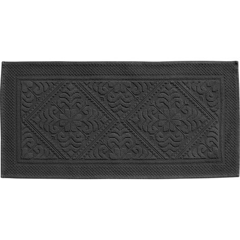 VIVARAISE - Tapis de bain Vivaraise Enzo en coton 100% - Gris - 70 x 140 cm